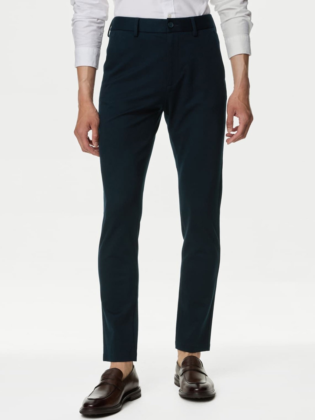 

Marks & Spencer Men Slim Fit Trousers, Navy blue