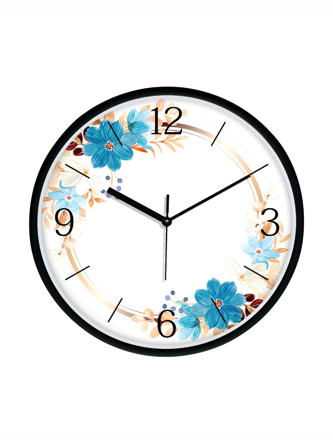 

RANDOM Printed Round Shaped Sweep Silent Movement Contemporary Wall Clock, Black