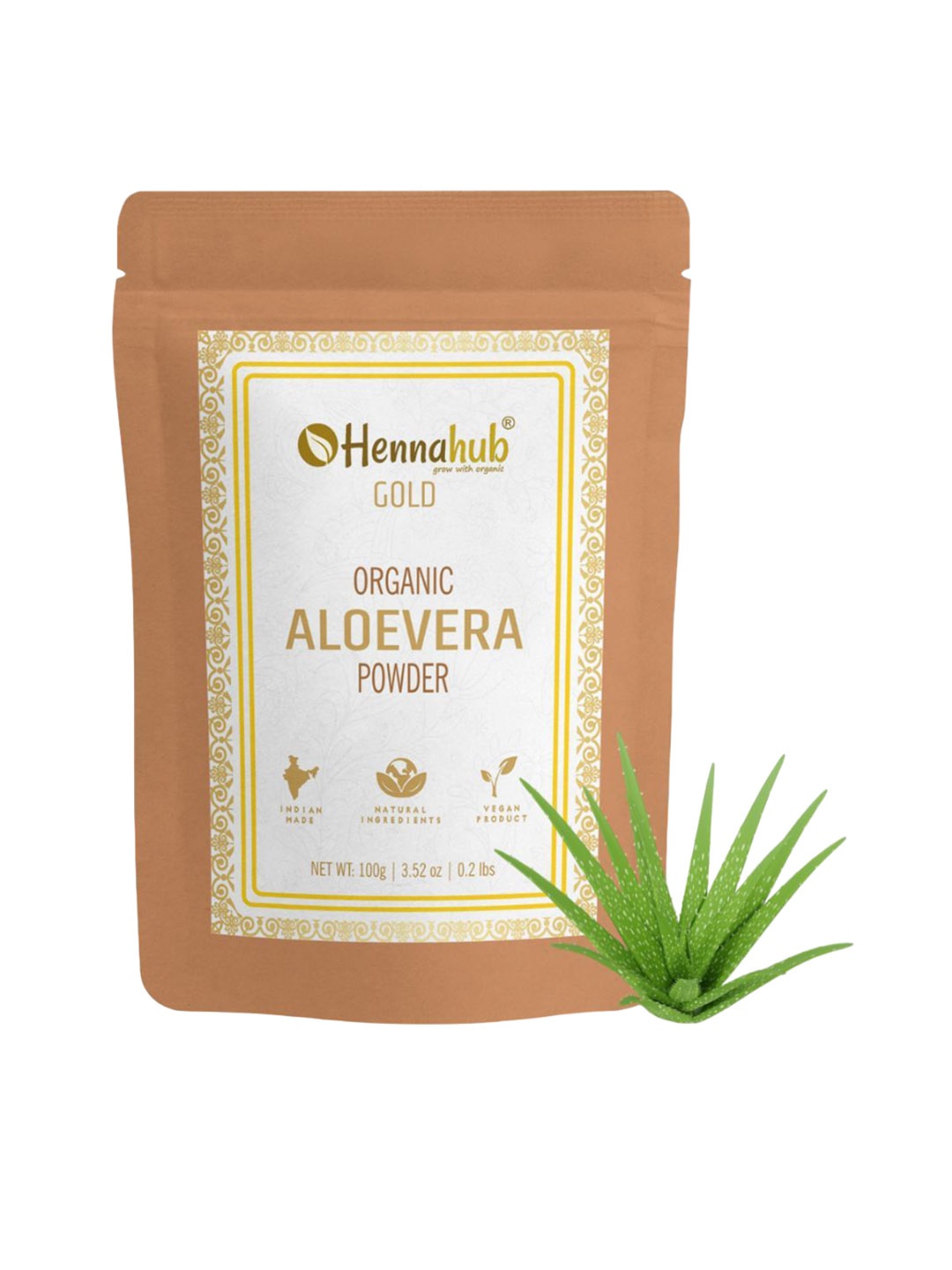 

HENNAHUB Aloe Vera Powder For Hydrating Skin & Strengthening Hair-100g, Brown