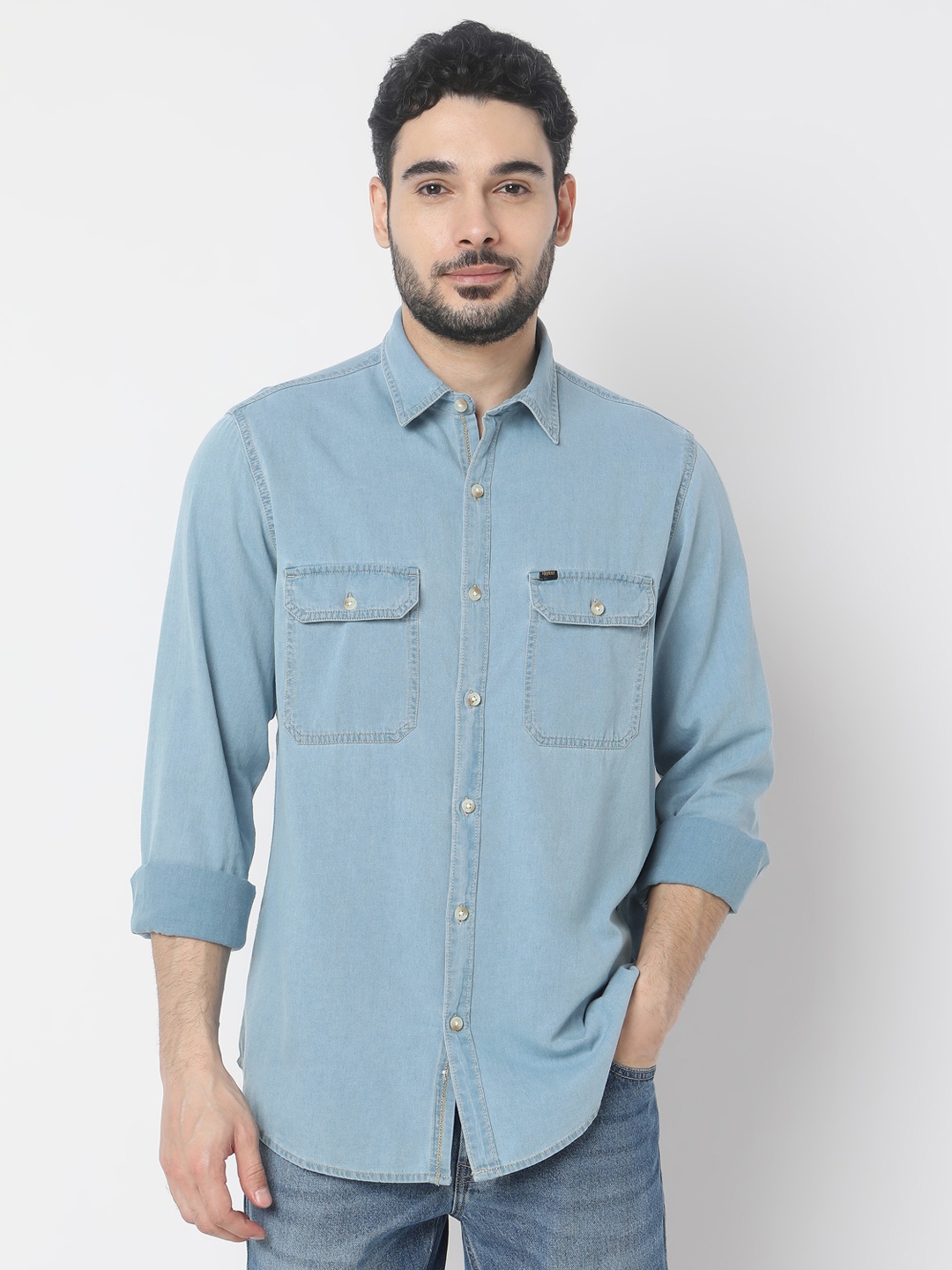 

SPYKAR Slim Fit Opaque Casual Shirt, Blue