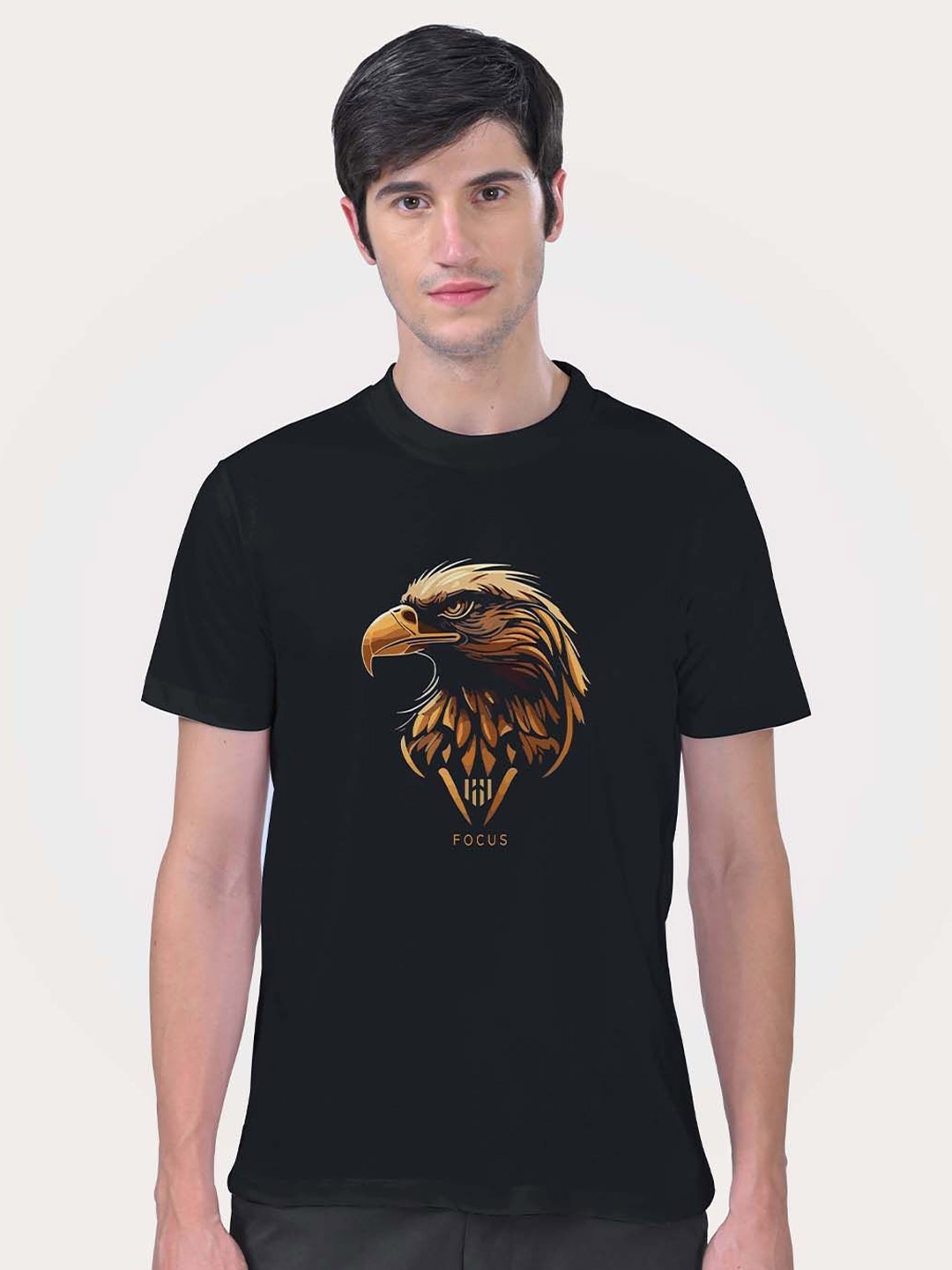 

Aero Armour Unisex Graphic Printed Round Neck Cotton T-shirt, Black
