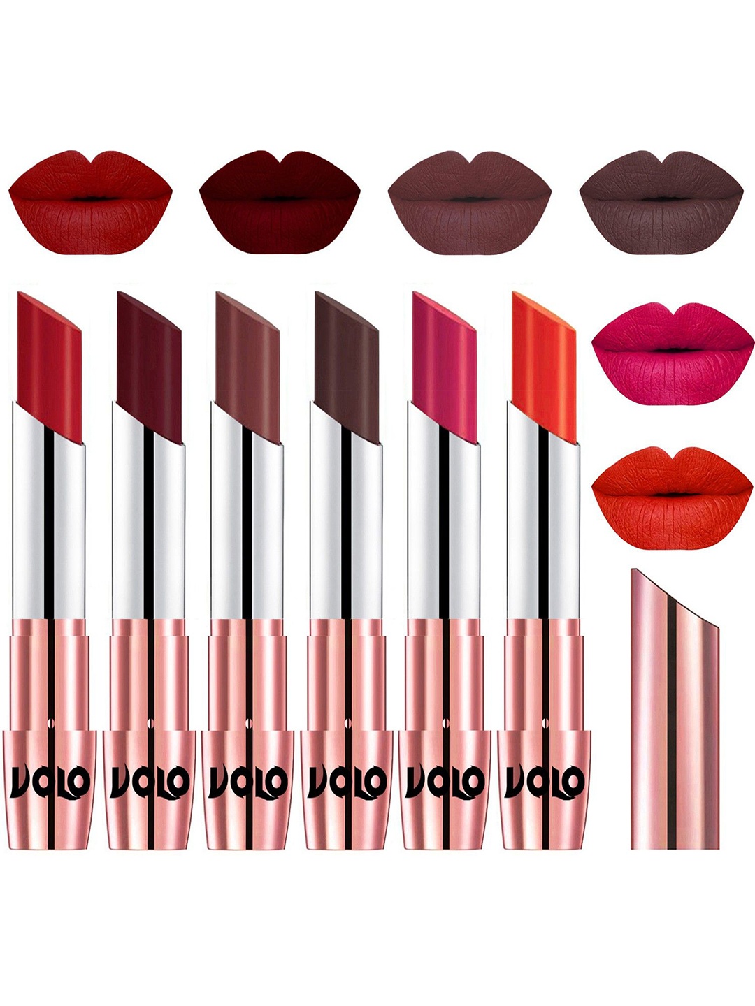 

VOLO Set Of 6 Creme Matte Lipstick - 3.5g Each, Multi