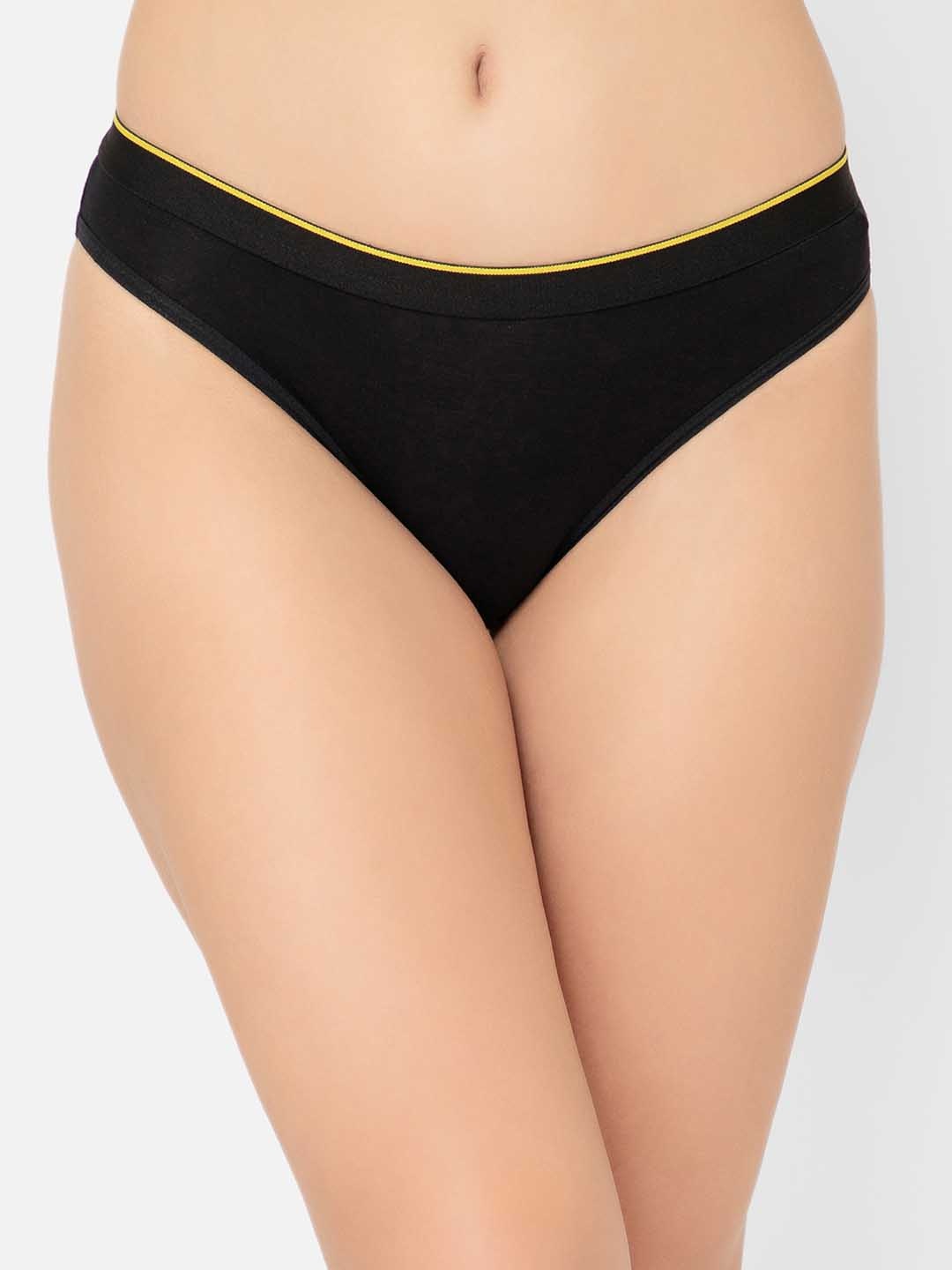 

bummer Women Solid Micro Modal Nox Mid Rise Bikini Brief, Black