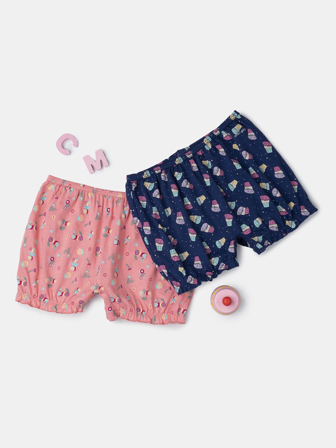 

Jockey Girls Printed Pure Cotton Boxer Style Briefs Pack Of 2, Blue