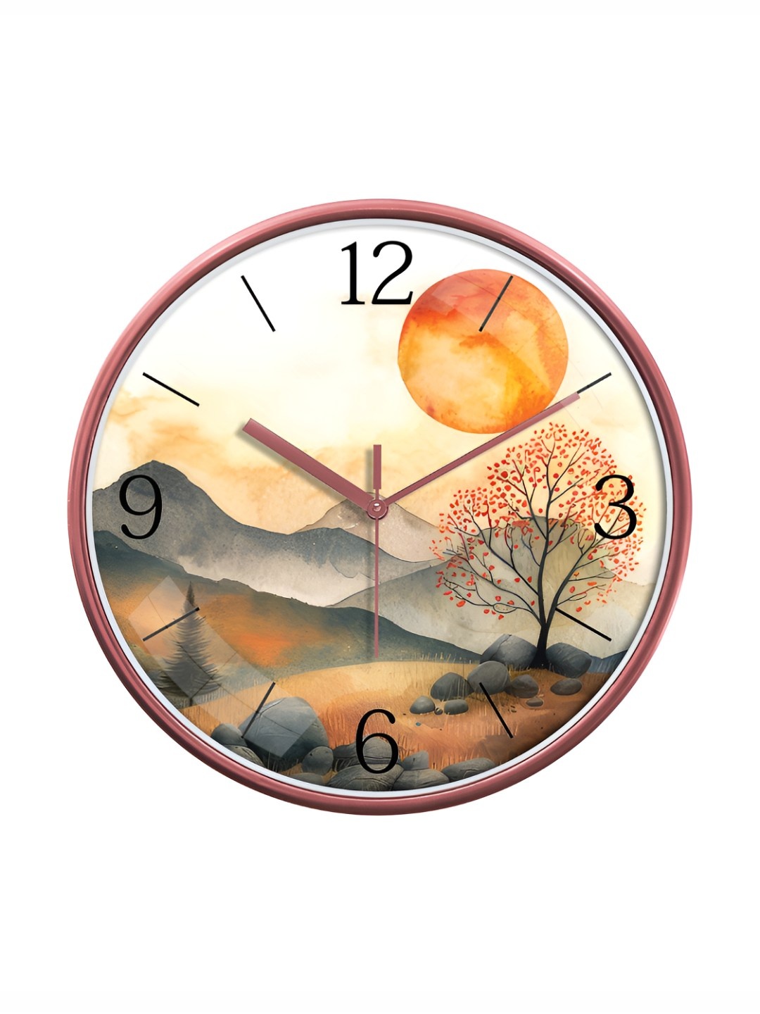 

RANDOM Printed Round Shaped Sweep Silent Movement Contemporary Wall Clock, White