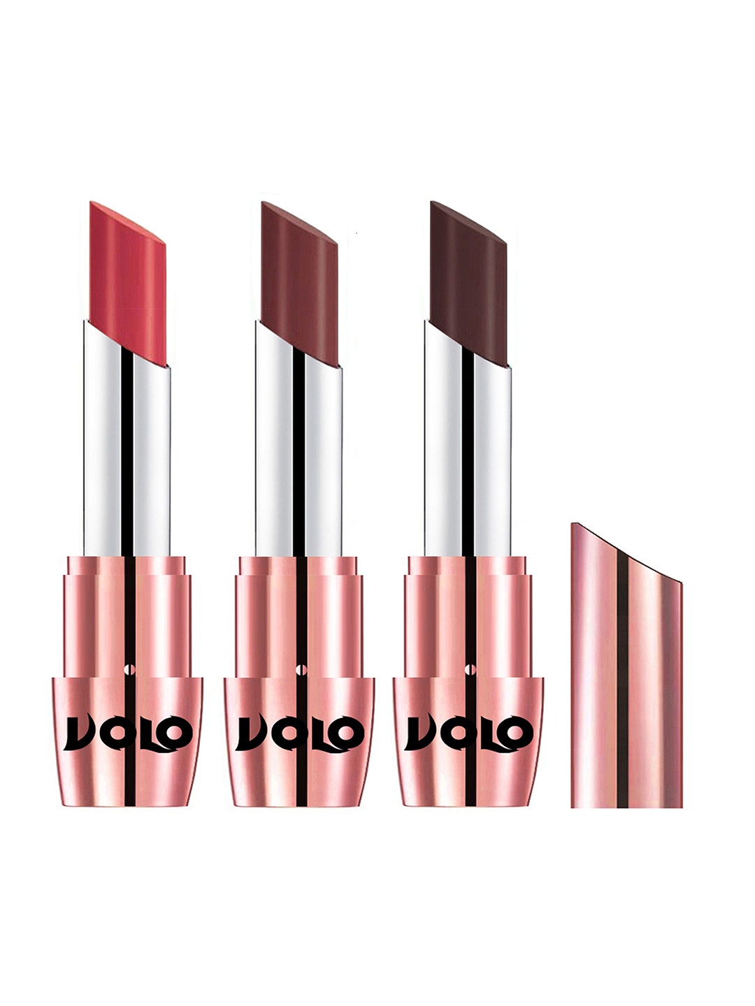 

VOLO Set Of 3 Creme Matte Lipstick - 3.5 g Each - Peach 633 - Coffee 634 - Chocolate 635