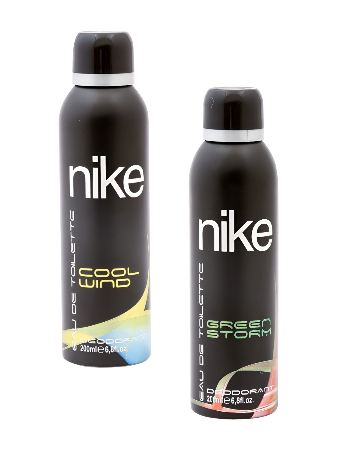 

Nike Set Of 2 Cool Wind & Green Storm Eau De Toilette Deodorant- 200ml Each, Transparent