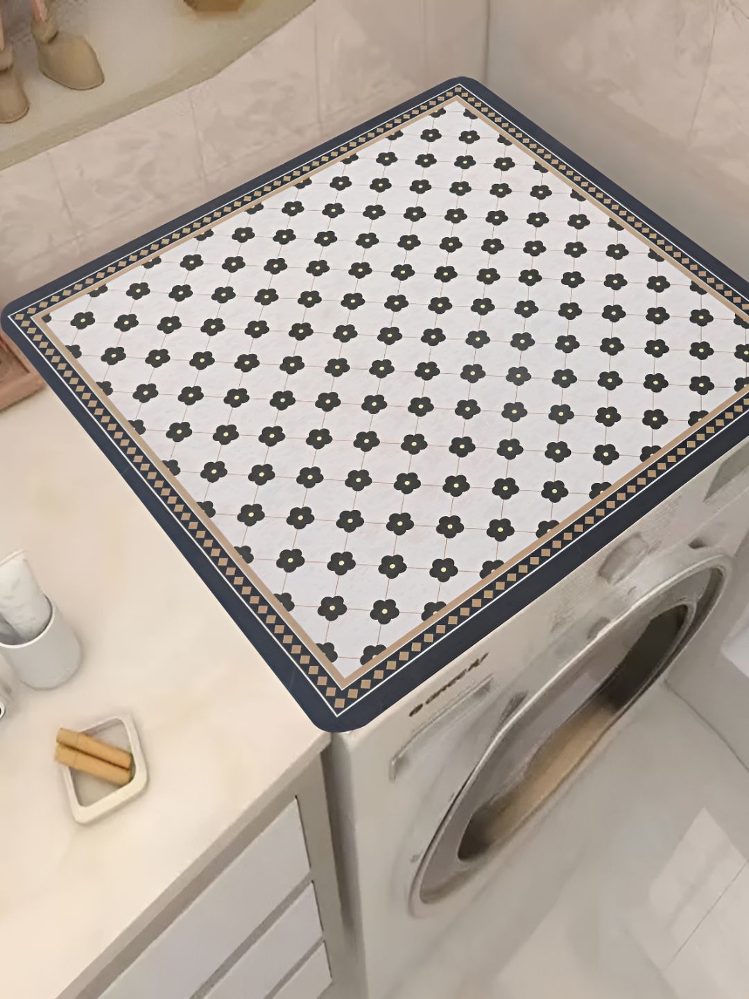 

Homecloud Green & White Floral Printed Waterproof Washing Machine Cover