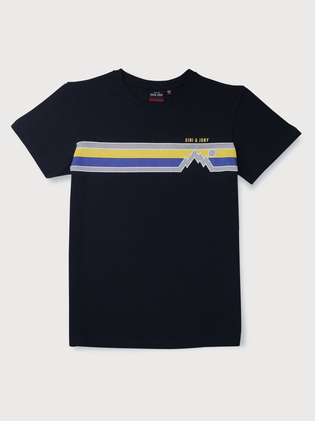 

Gini and Jony Boys Graphic Printed Round Neck Cotton T-shirt, Navy blue