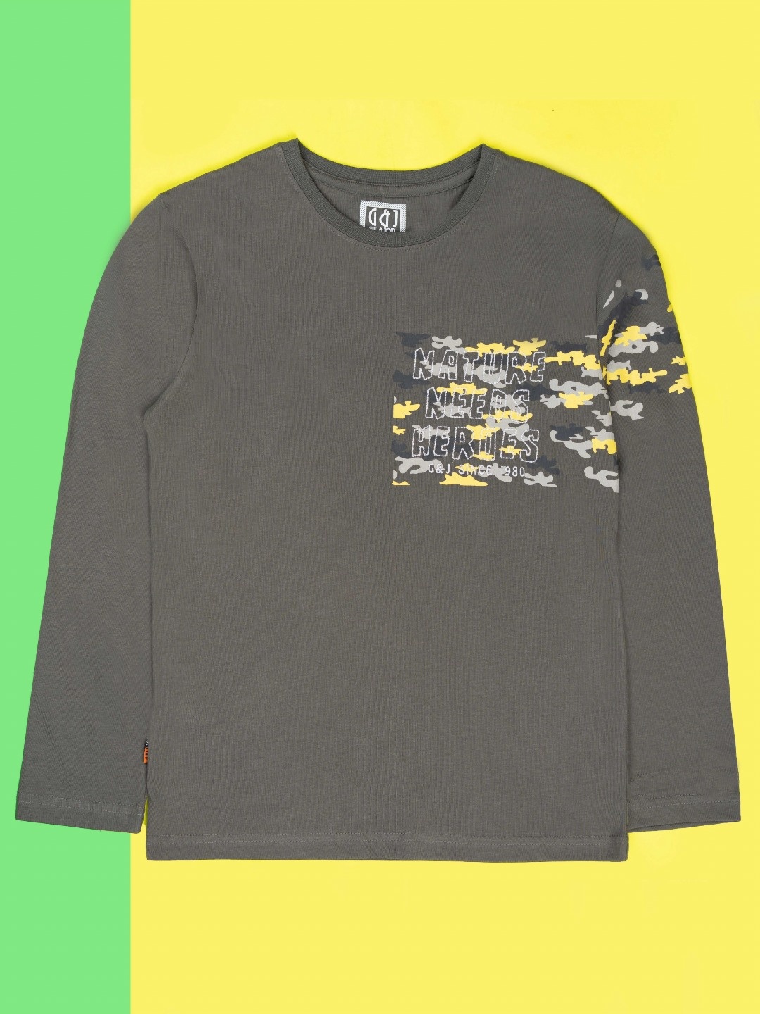 

Gini and Jony Boys Graphic Printed Round Neck Cotton T-shirt, Grey
