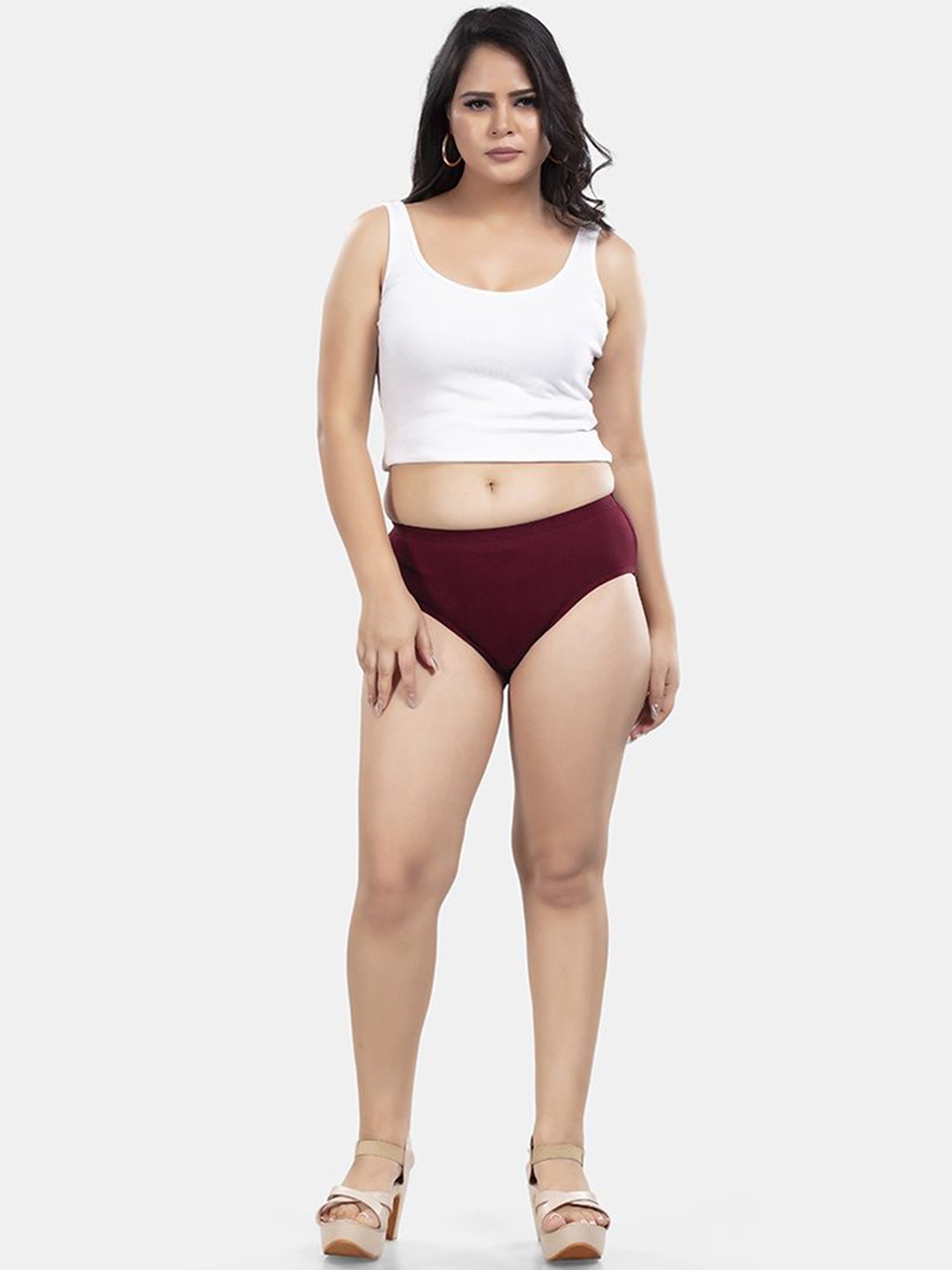 

BOLD & BAE Mid Rise Hipster Briefs, Maroon
