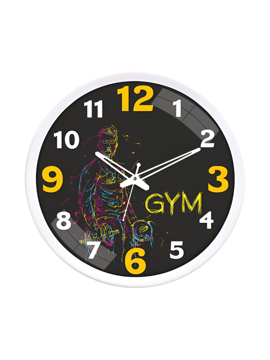 

RANDOM Printed Round Shaped Sweep Silent Movement Contemporary Wall Clock, White
