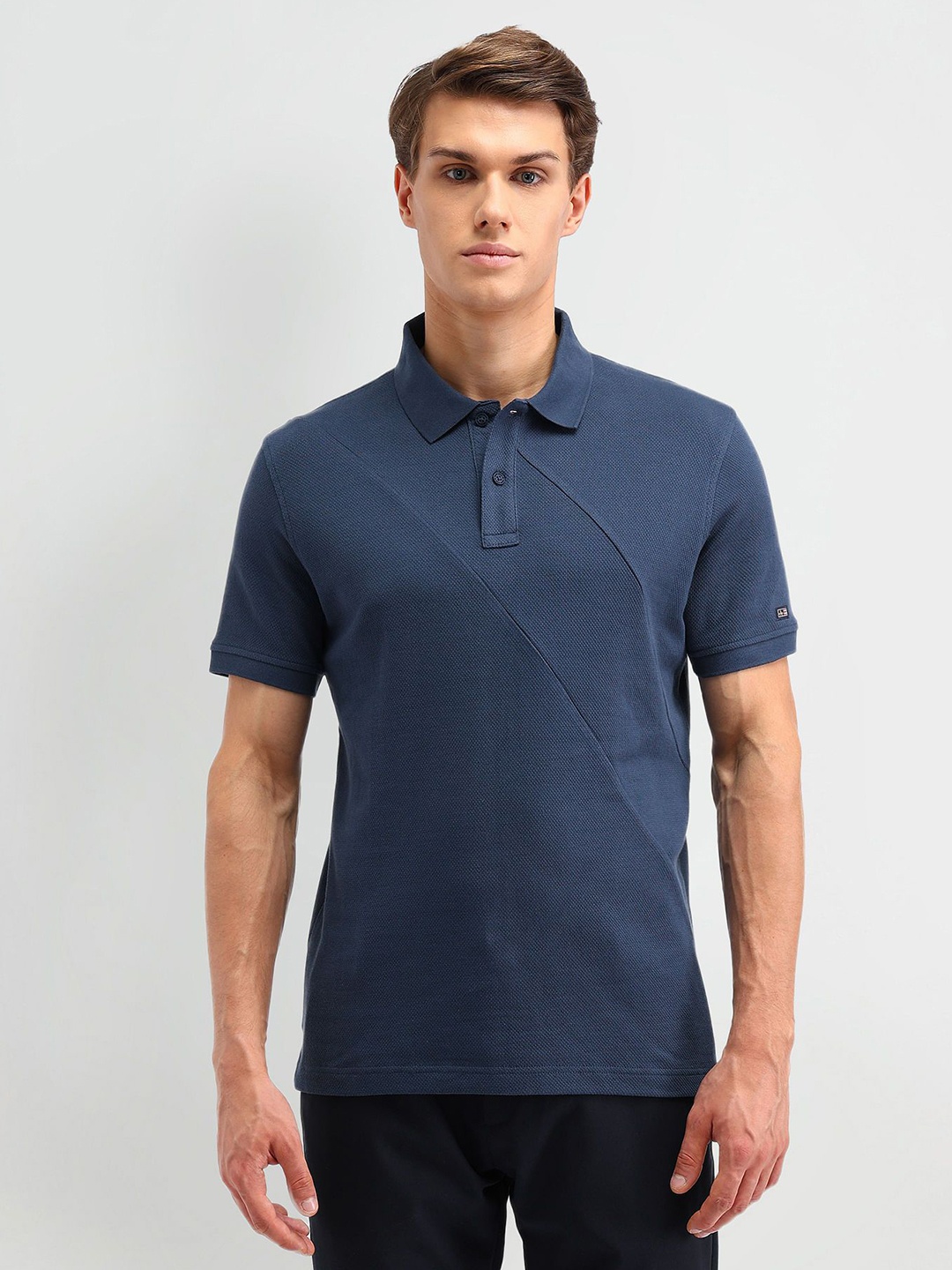 

Arrow Sport Men Solid Polo Collar Cotton T-shirt, Navy blue