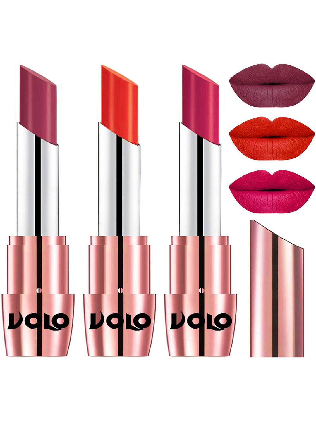 

VOLO Set Of 3 Creme Matte Lipstick - Shades 638-639-644, Multi