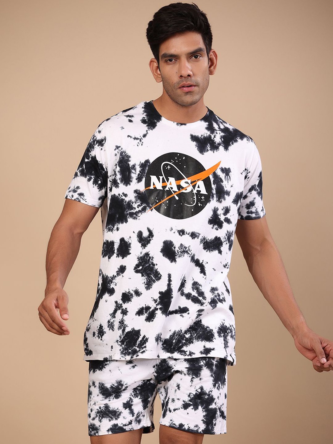 

Tistabene Tie & Dye Printed T-Shirt & Shorts Co-Ord, White
