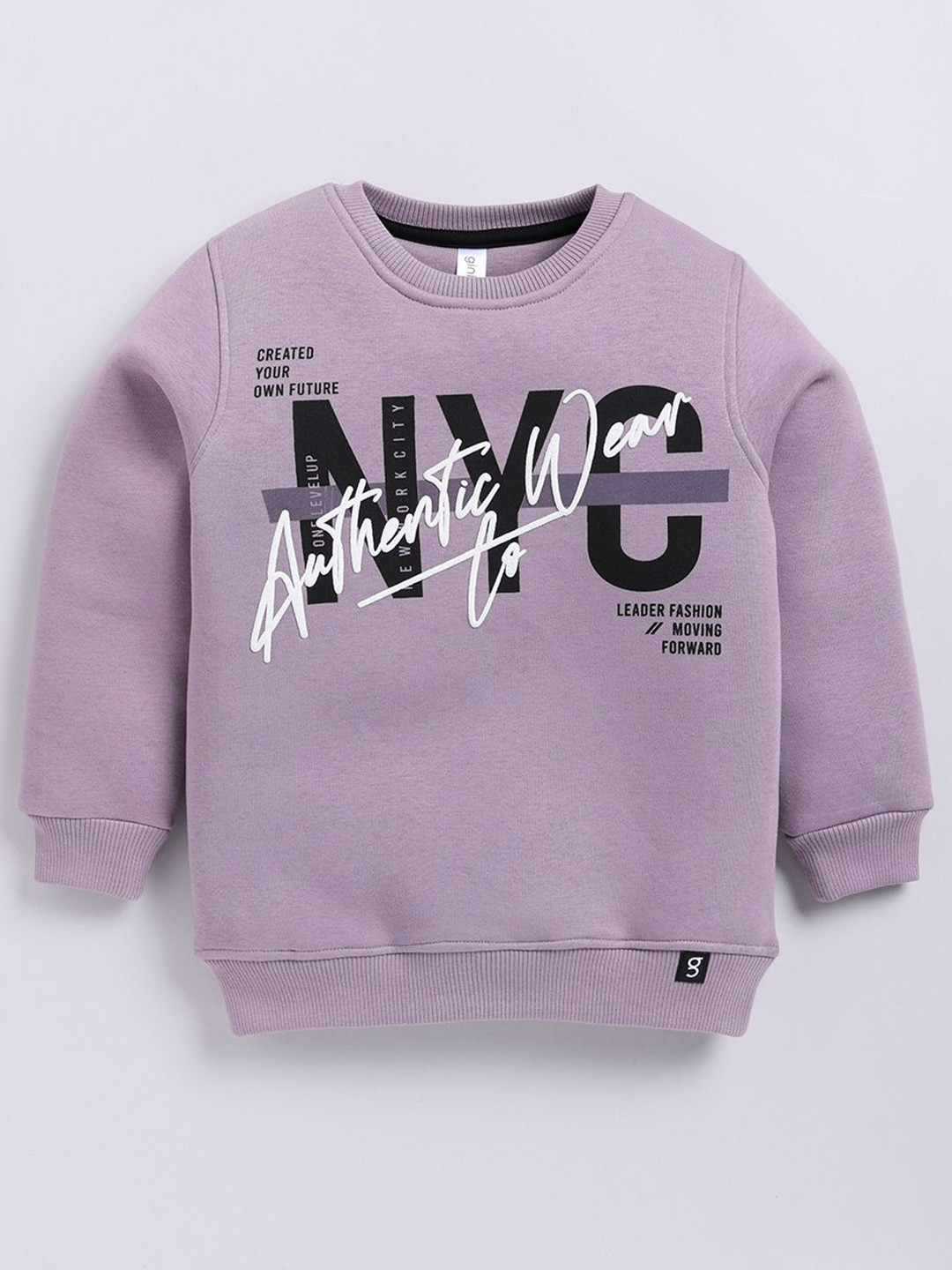 

Ginie Boys Typography Printed Round Neck Sweatshirt, Purple