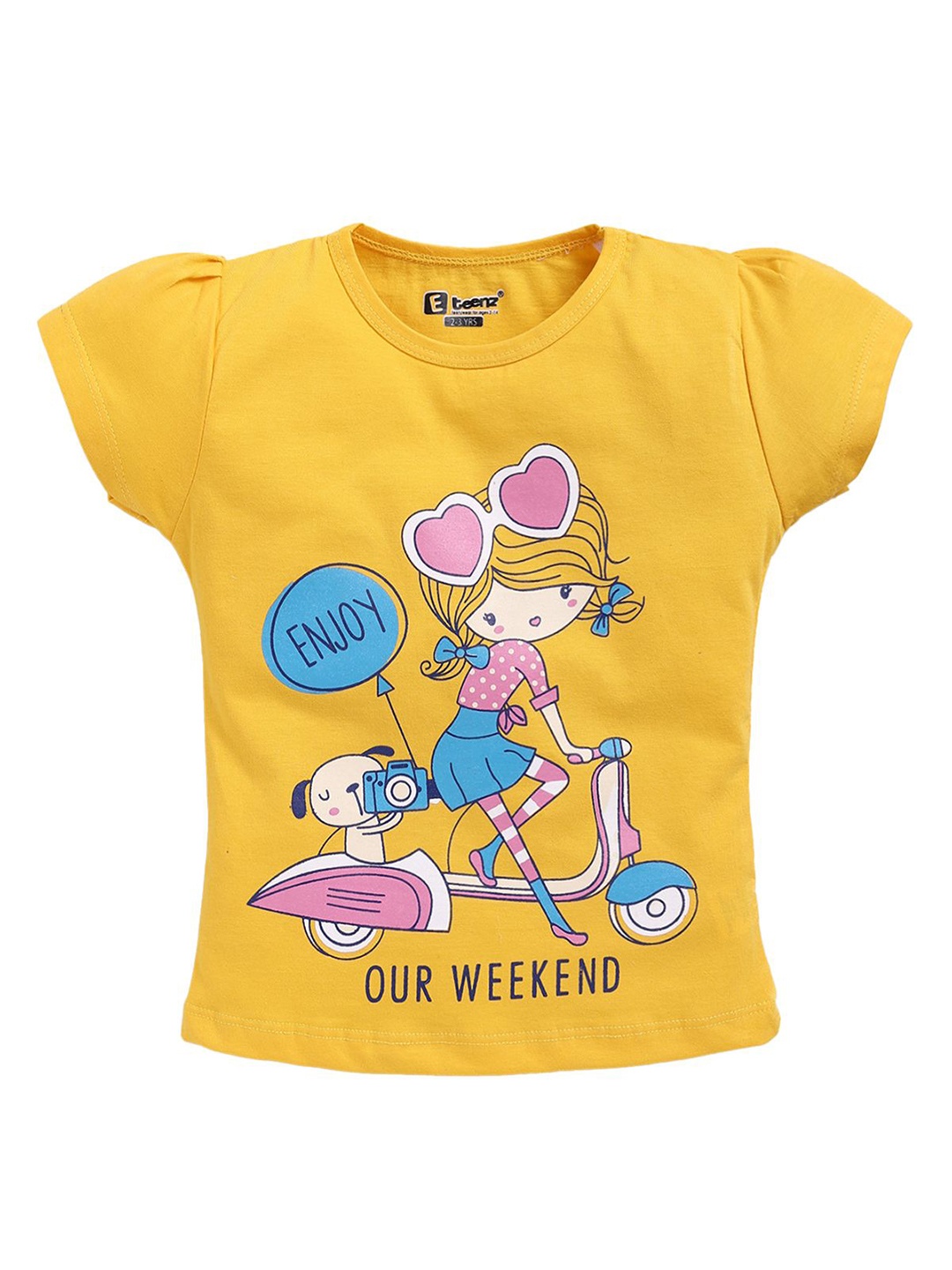

E-TEENZ Print Cotton Top, Yellow