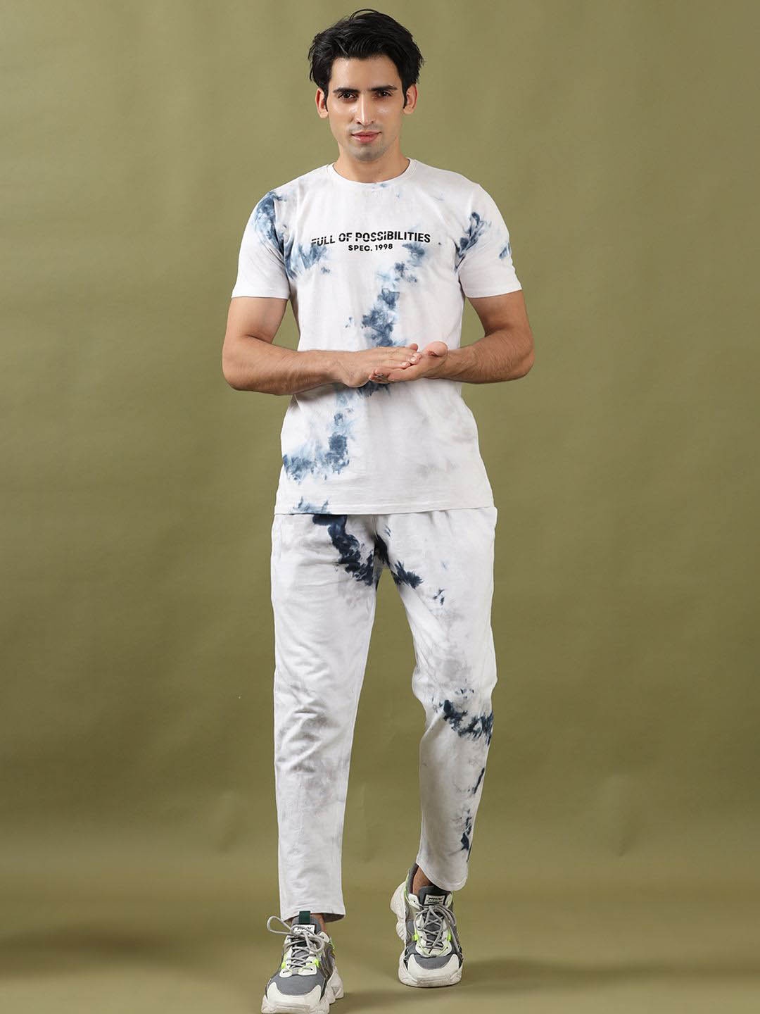 

Tistabene Tie and Dye T-Shirt With Trousers Co-Ords, White