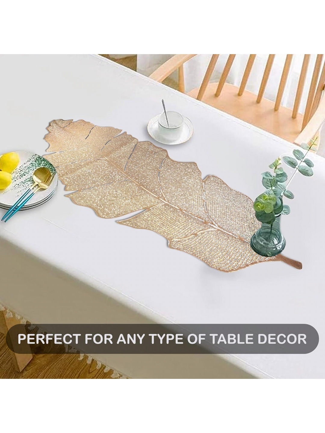

Dakshya Industries Gold Toned Textured Table Runner