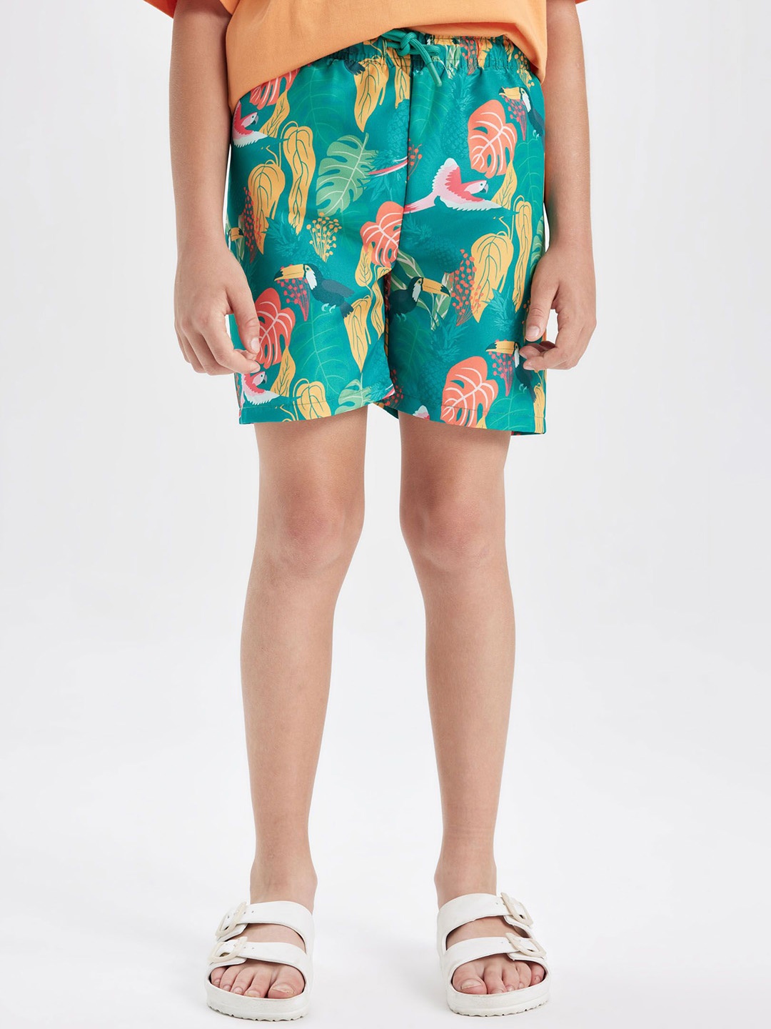 

DeFacto Boys Printed Swim Shorts, Green