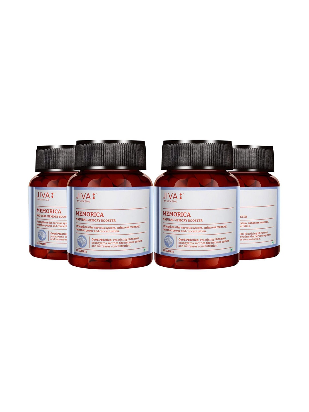 

Jiva Set Of 4 Memorica Tablet 500mg 60 Tablets Each, White