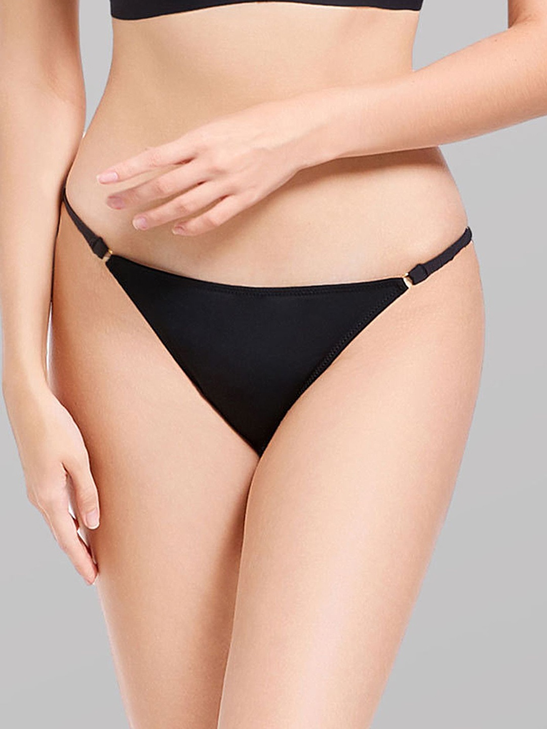 

LULU & SKY Low-Rise Bikini Briefs, Black