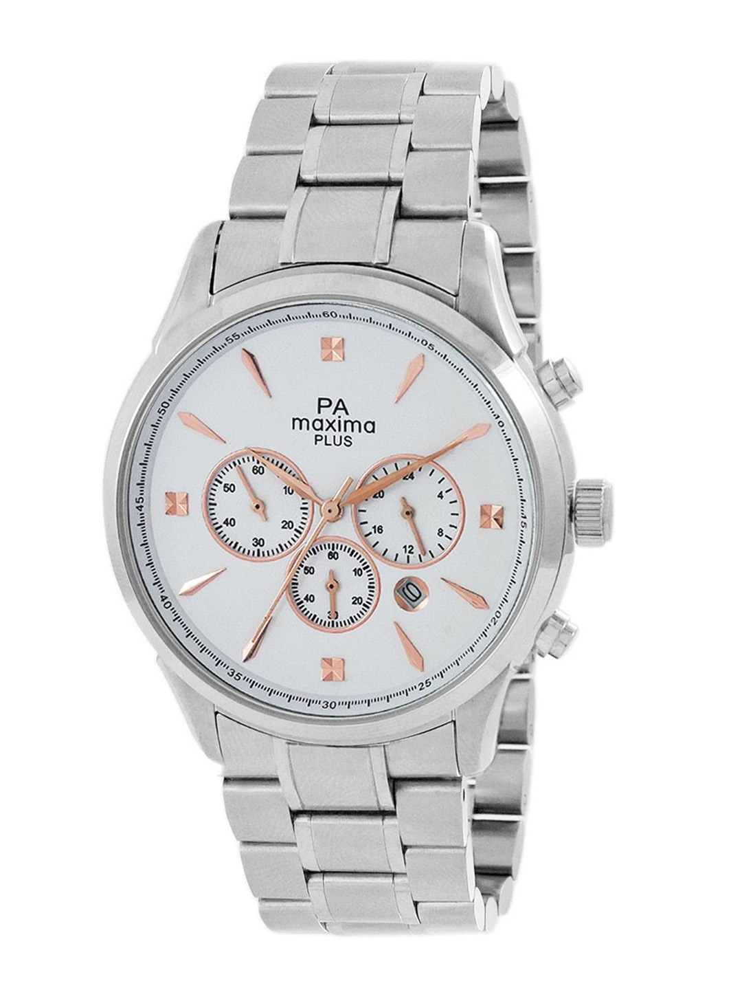 

maxima Men Dial & Stainless Steel Straps Analogue Watch 48810CMGS, White