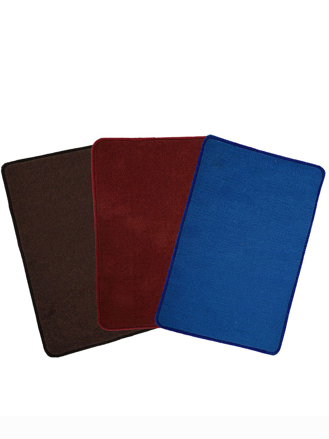 

Kuber Industries Maroon & Blue 3 Pieces Anti Skid Doormats