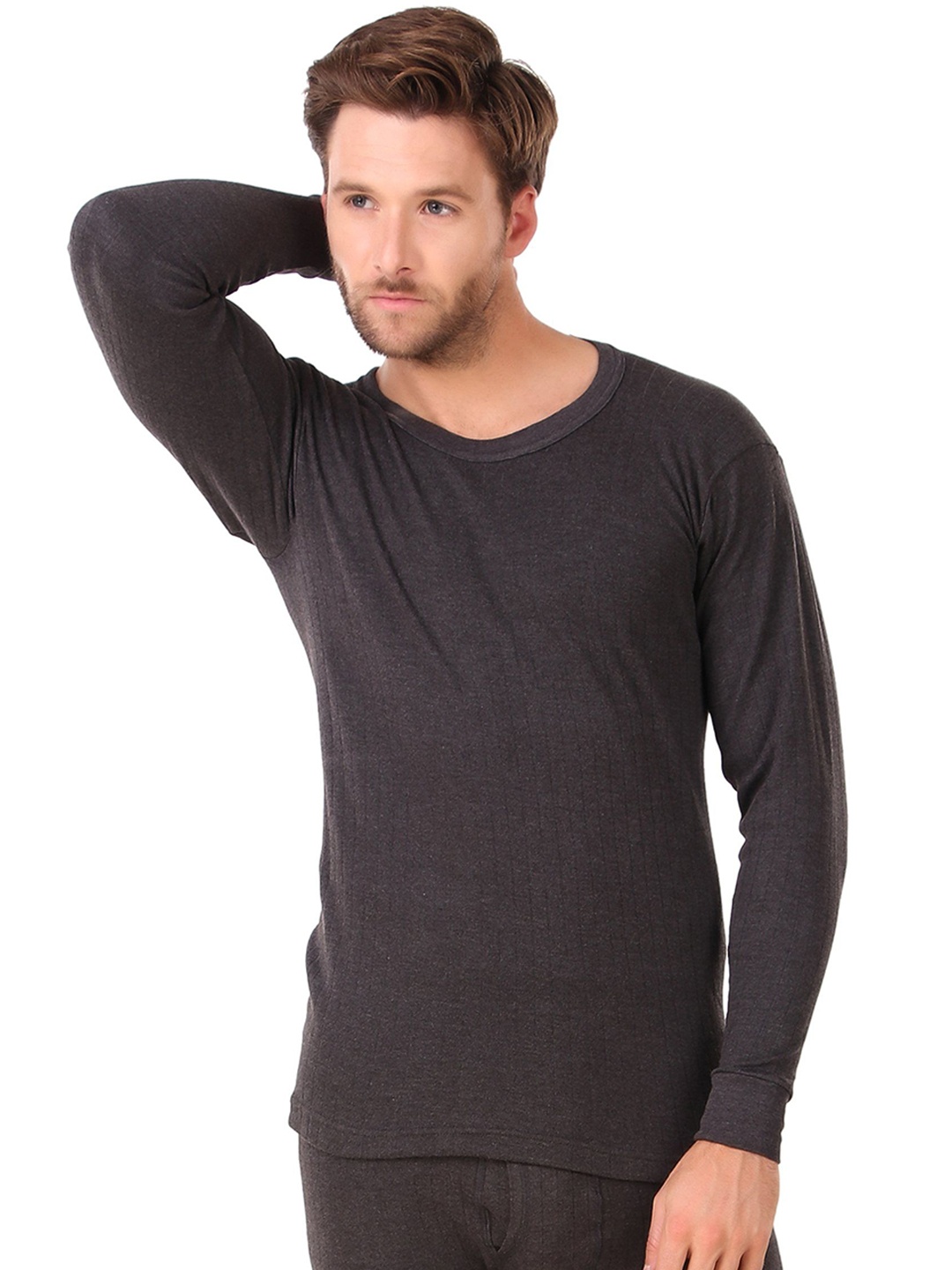 

inner element Tailored-Fit Cotton Thermal Top, Charcoal