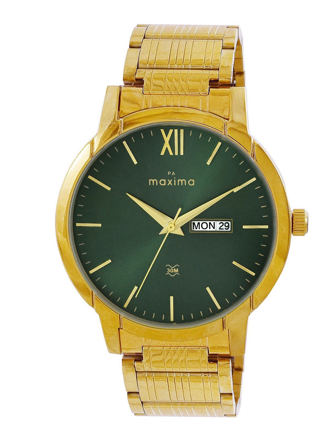 

maxima Men Dial & Stainless Steel Straps Analogue Watch 68954CMGY, Green