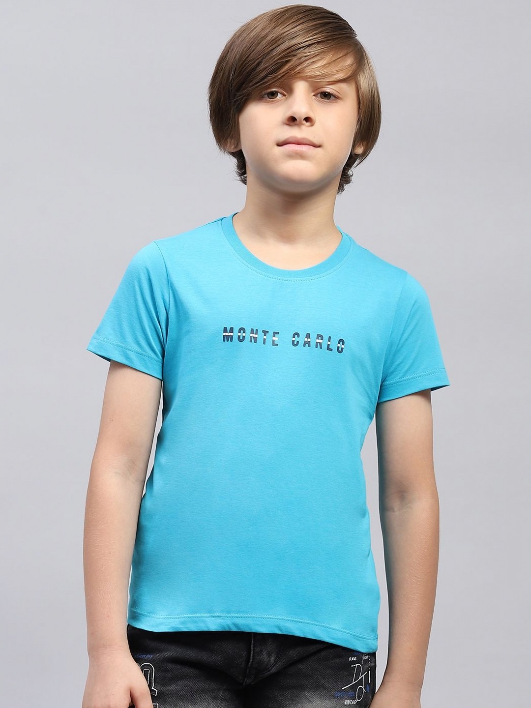 

Monte Carlo Boys Typography Printed Round Neck Cotton T-shirt, Blue