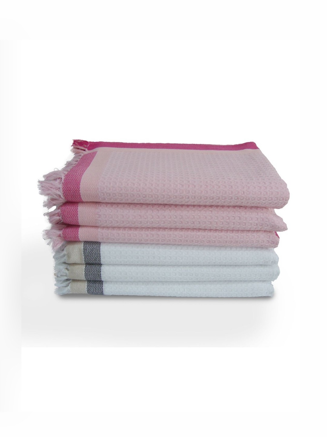 

Aura Pink & Blue 6 Pieces High Absorbent Cotton 210 GSM Bath Towels