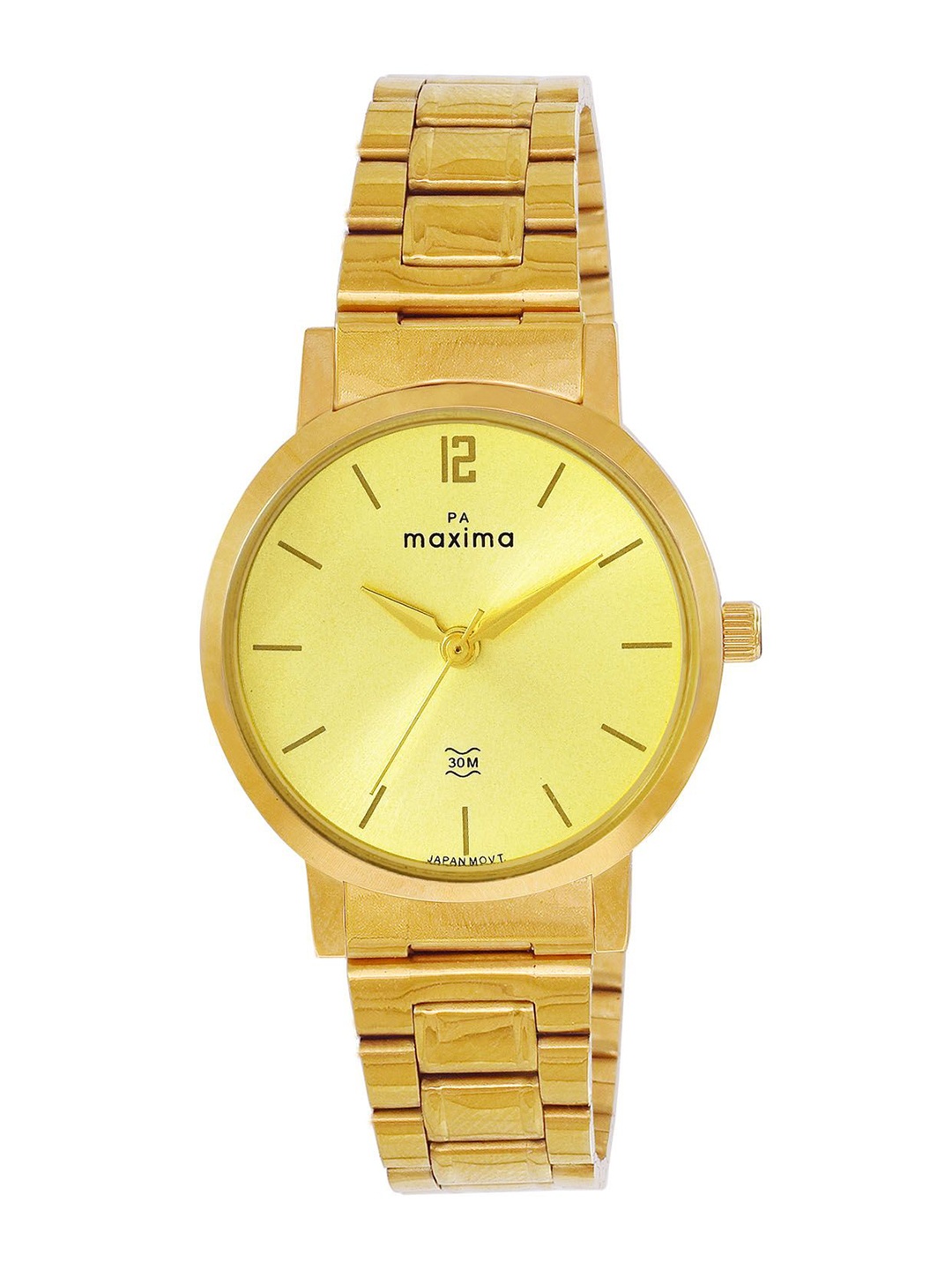 

maxima Women Dial & Stainless Steel Straps Analogue Watch 69487CMLY, Gold