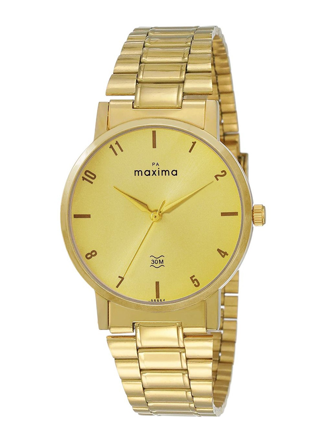 

maxima Men Dial & Stainless Steel Straps Analogue Watch 68884CMGY, Gold