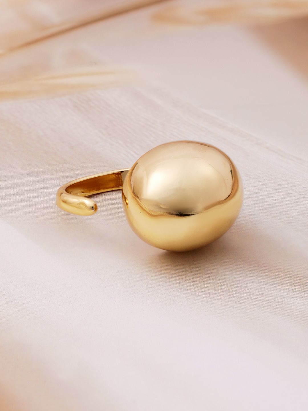 

Rubans 22K Gold-Plated Bold Dome Statement Openable Ring