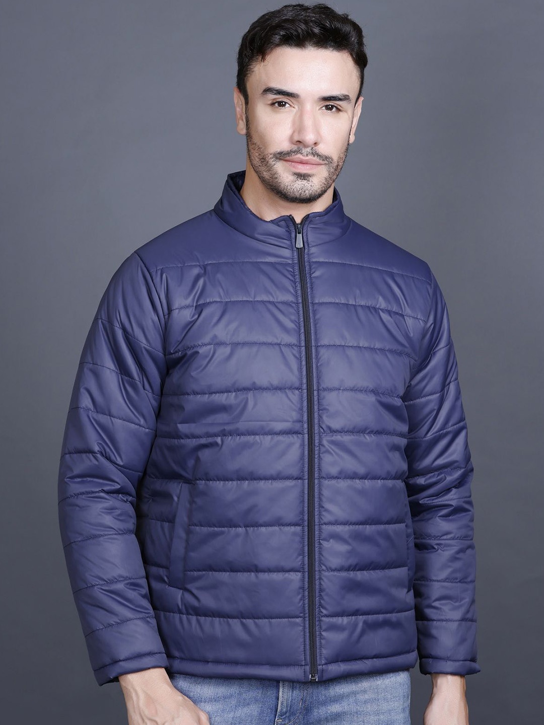 

ZEFFIT Men Lightweight Running Puffer Jacket, Navy blue