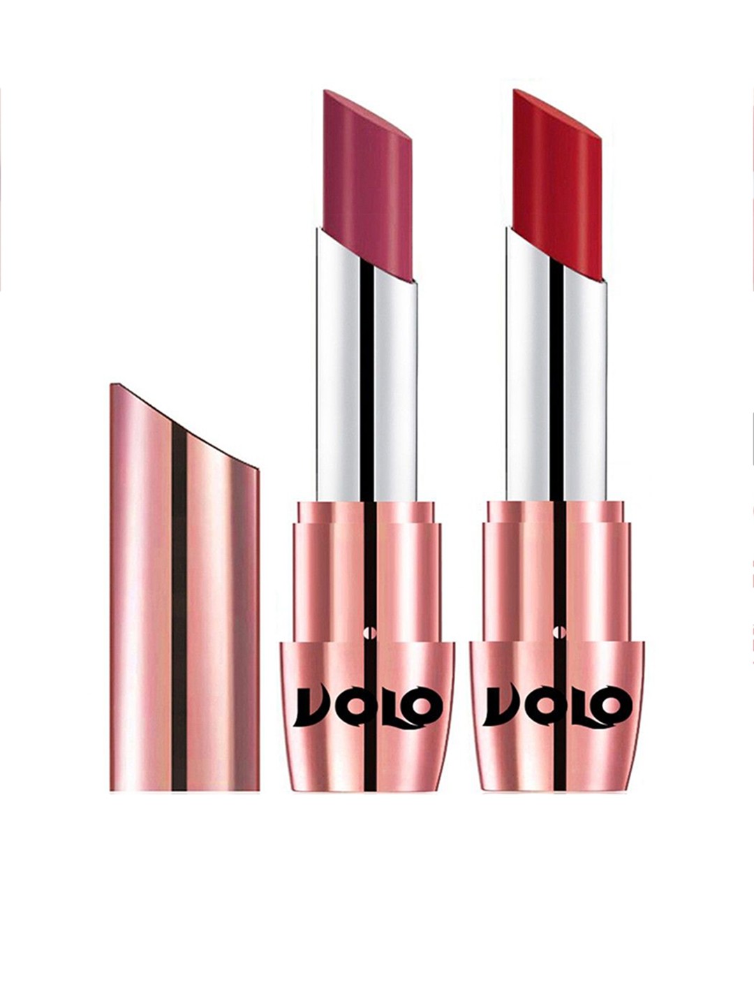 

VOLO Set Of 2 Creme Matte Lipstick 3.5g Each -Tomato Red 638-Rose Pink 640