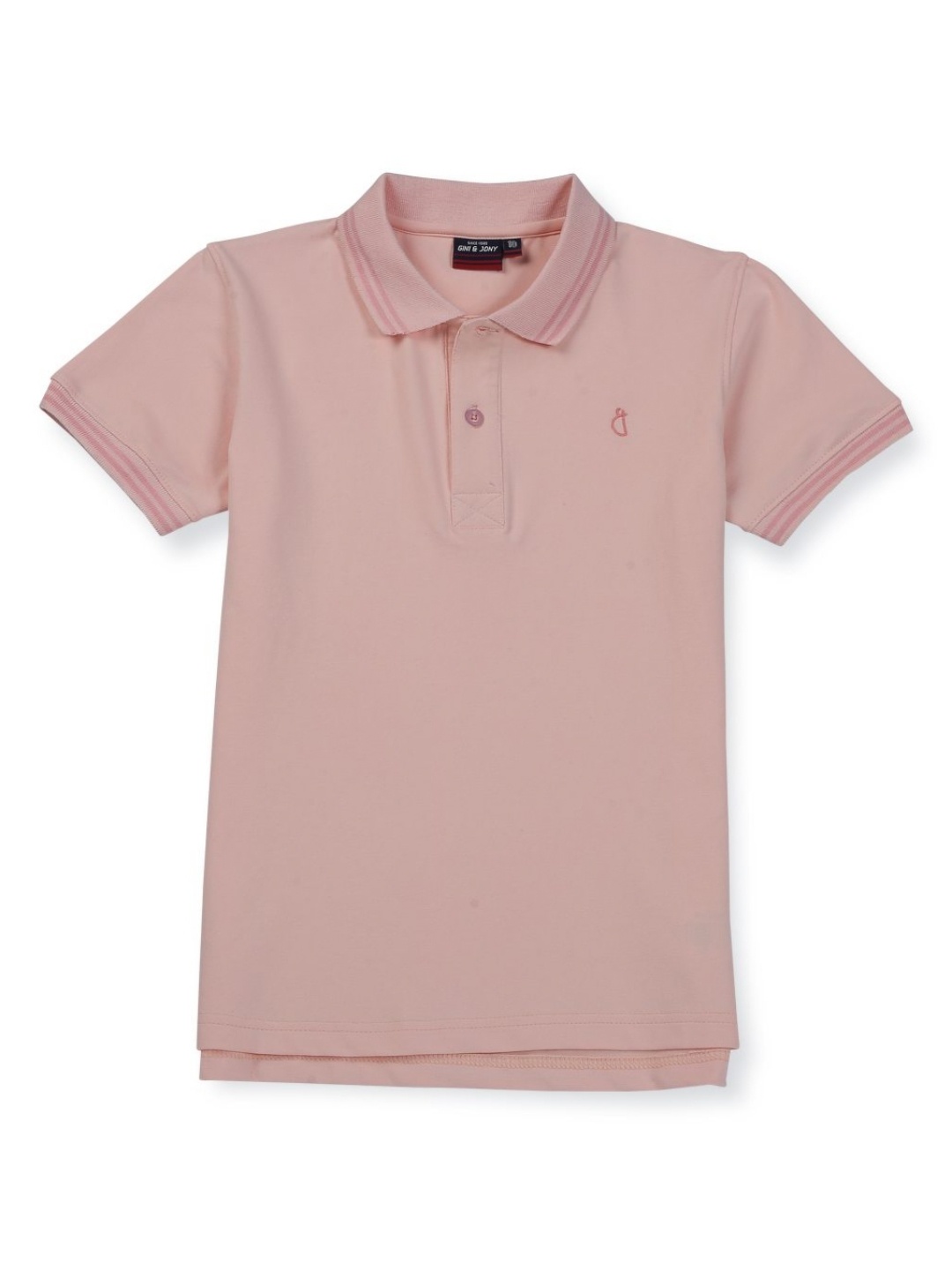 

Gini and Jony Boys Solid Polo Collar Cotton T-shirt, Pink