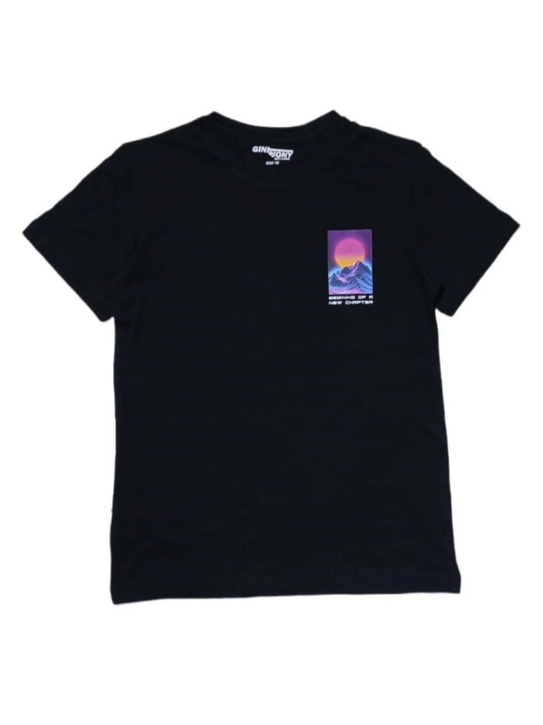 

Gini and Jony Boys Graphic Printed Round Neck Cotton T-shirt, Black