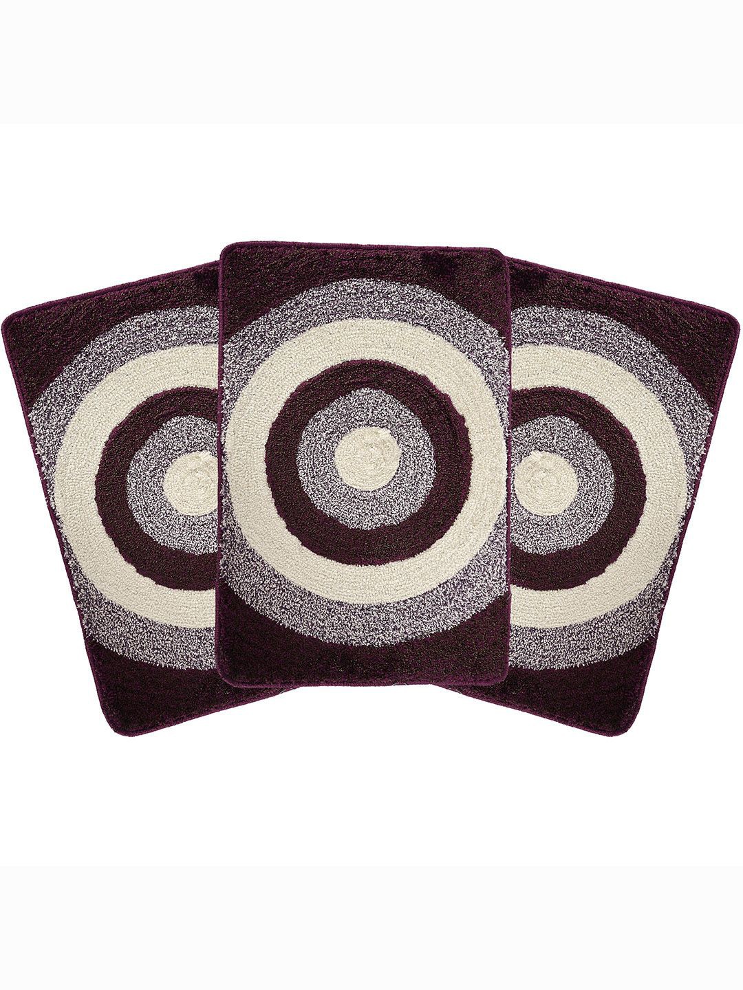 

Kuber Industries Purple & Brown 3 Pieces Geometric Printed Anti Skid Door Mats