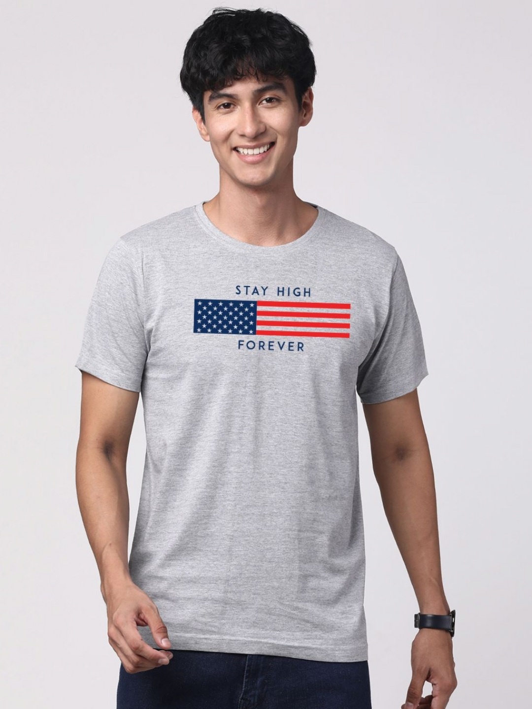 

ADRO Men Graphic Printed Round Neck T-shirt, Grey