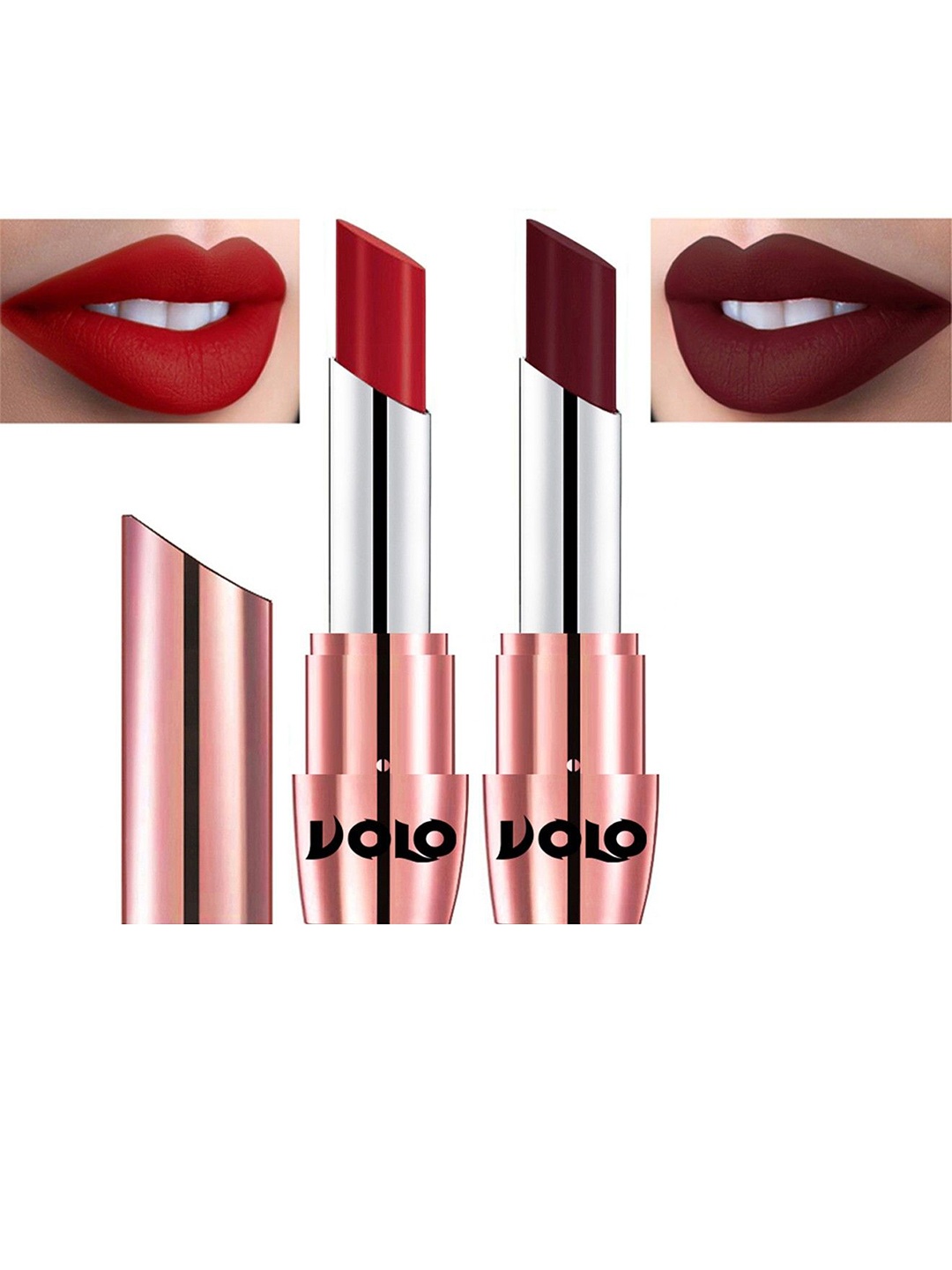 

VOLO Set Of 2 Creme Matte Lipstick-3.5 g Each-640-Tomato Red 642-Maroon