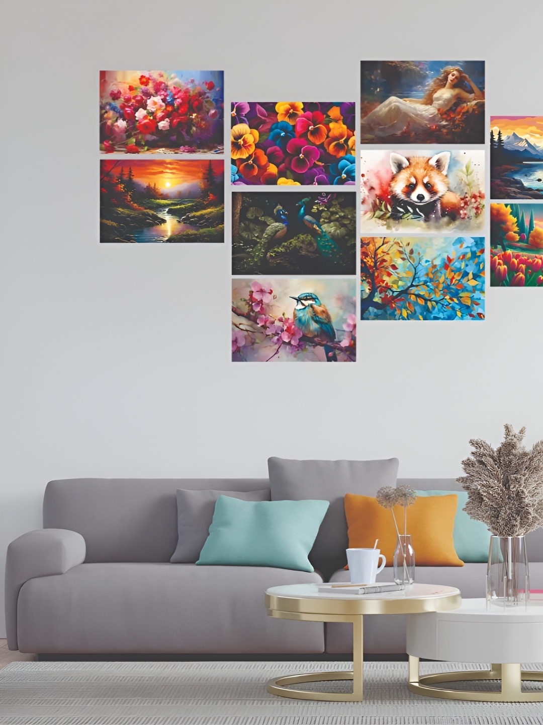 

CVANU Green & Blue 10 Pieces Printed Wall Decals and Stickers