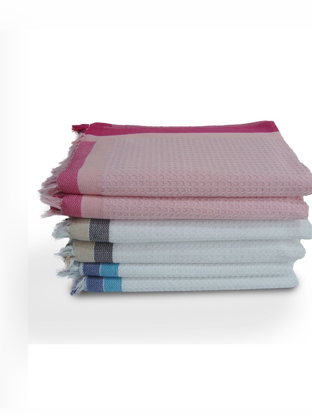 

Aura Blue & Yellow 6 Pieces High Absorbent Cotton 210 GSM Bath Towels, Pink