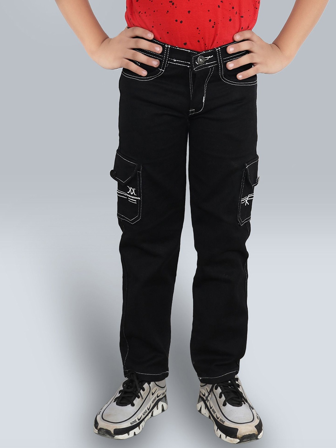 

BAESD Boys Straight Fit Mildly Distressed Jeans, Black