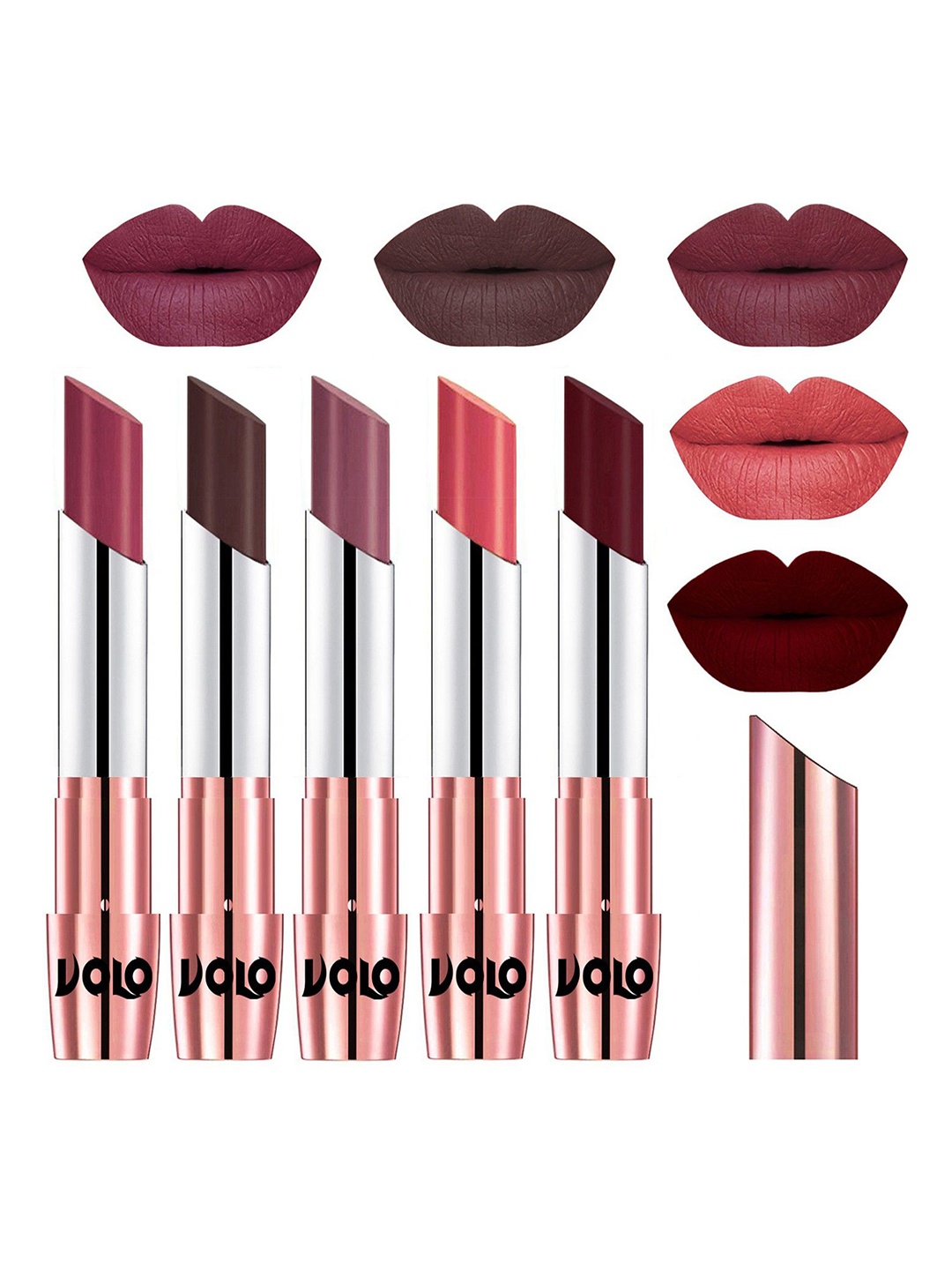 

VOLO Set Of 5 Creme Matte Lipsticks, Multi
