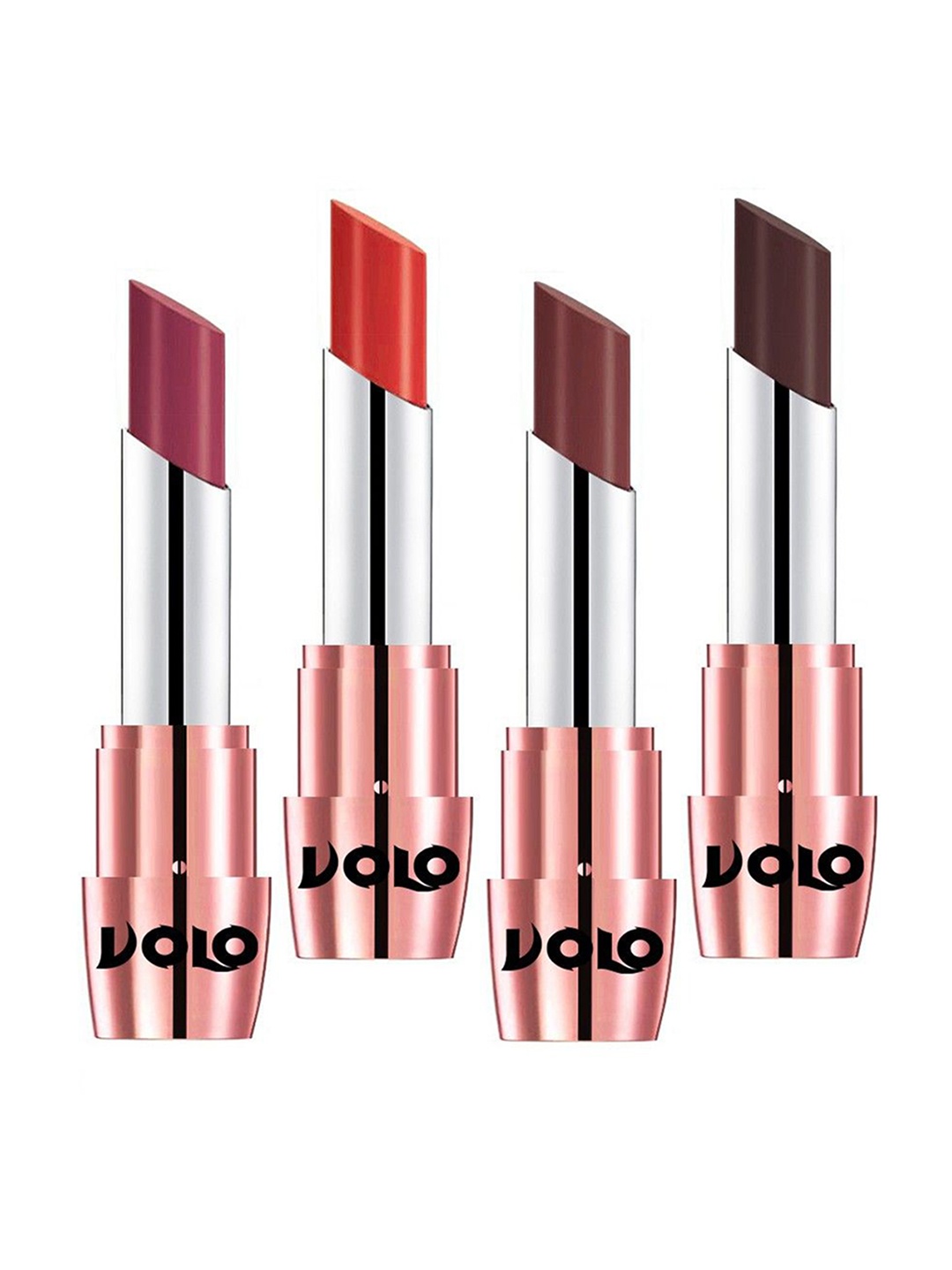 

VOLO Set Of 4 Creme Matte Lipstick 3.5g Each - Cherry-Coffee-Orange-Chocolate, Brown