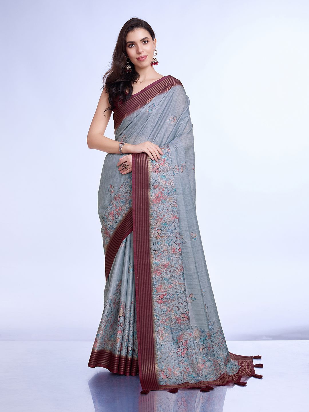 

all about you Women Floral Printed Ajrakh Printed, Grey