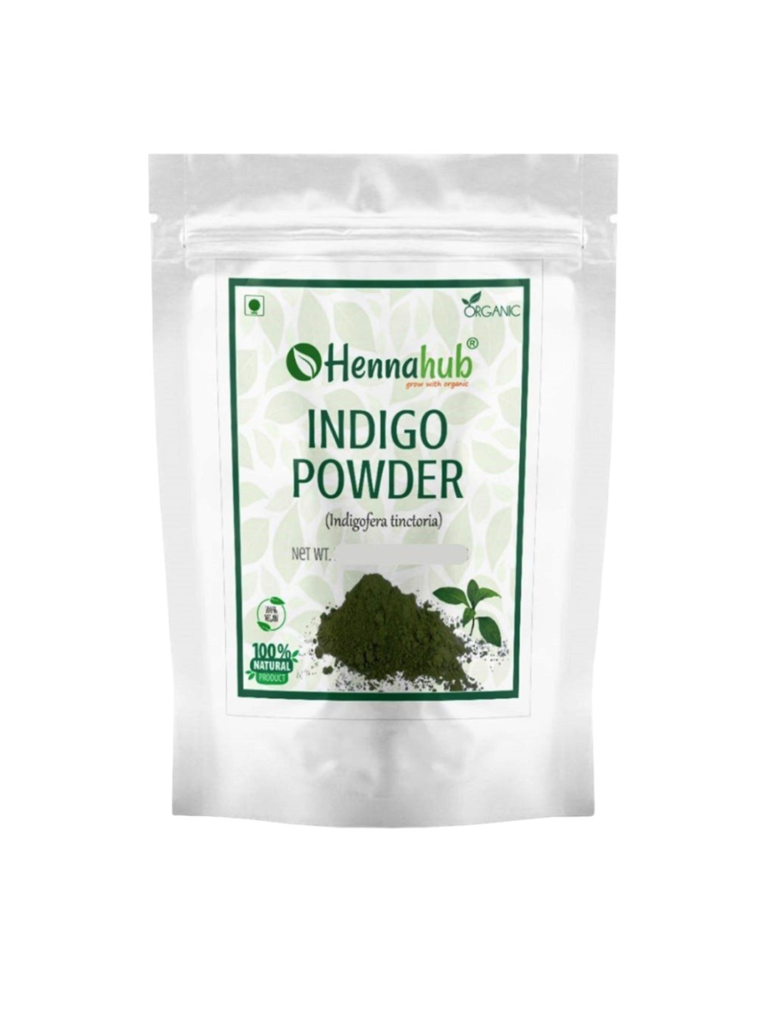 

HENNAHUB Pure Indigo Powder For Deep Black Hair Coloring-200g, Green