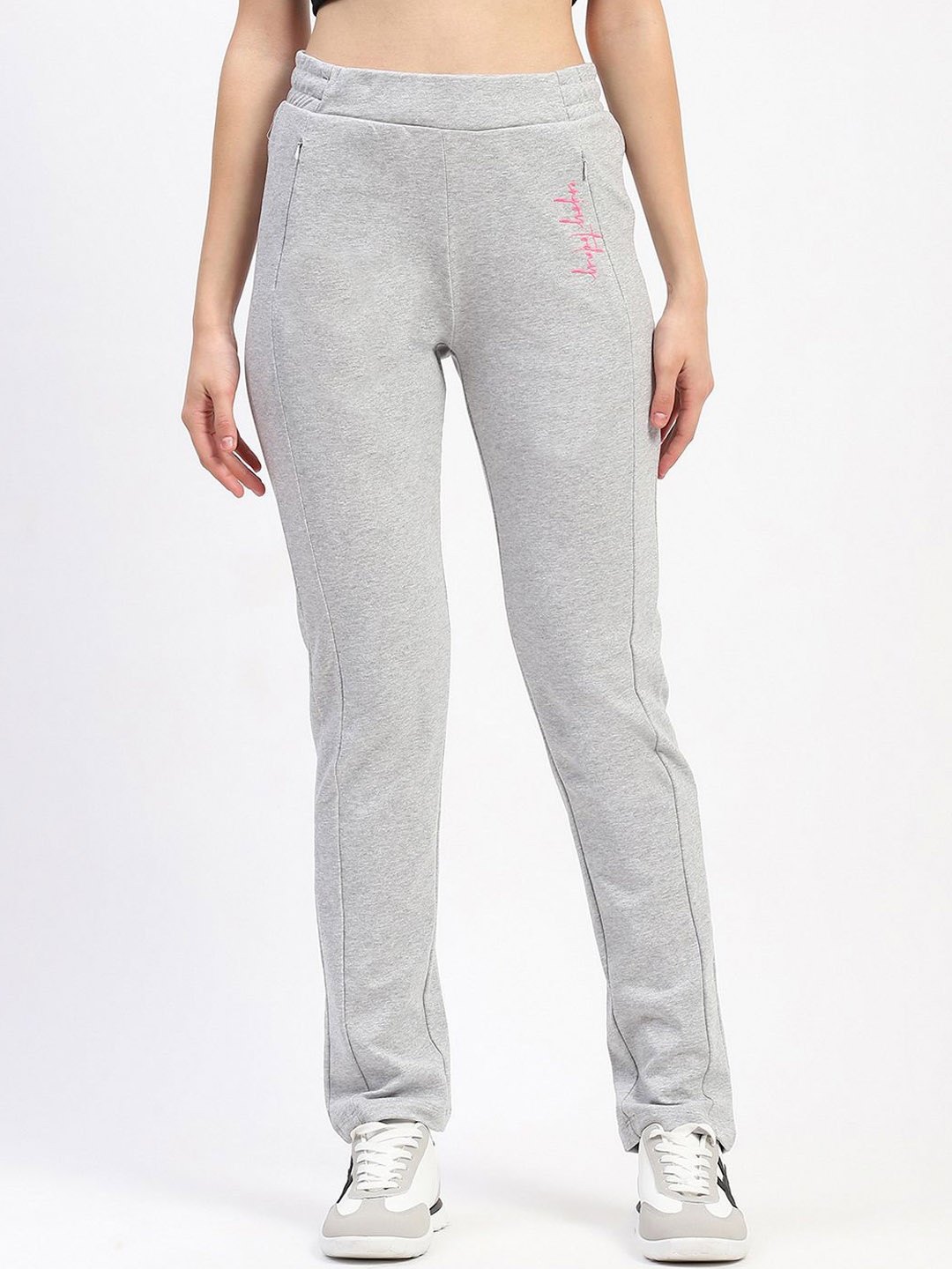 

MADAME M SECRET Women Solid Relaxed-Fit Track Pants, Grey